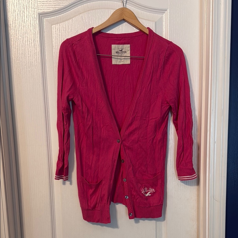 Hollister Women's Bright Pink Cardigan